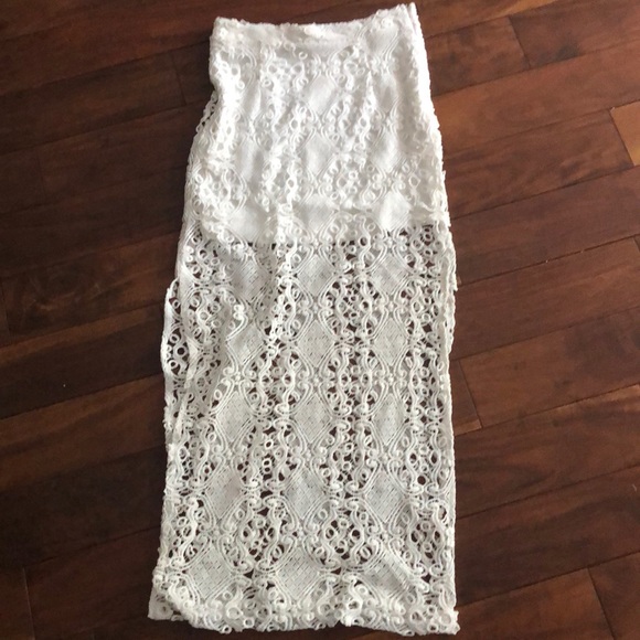 Missguided Skirts Misguided Long Crochet Skirt Poshmark